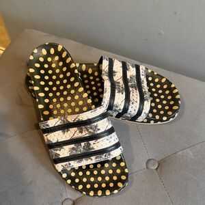 adidas Black and Gold Slide Sandals